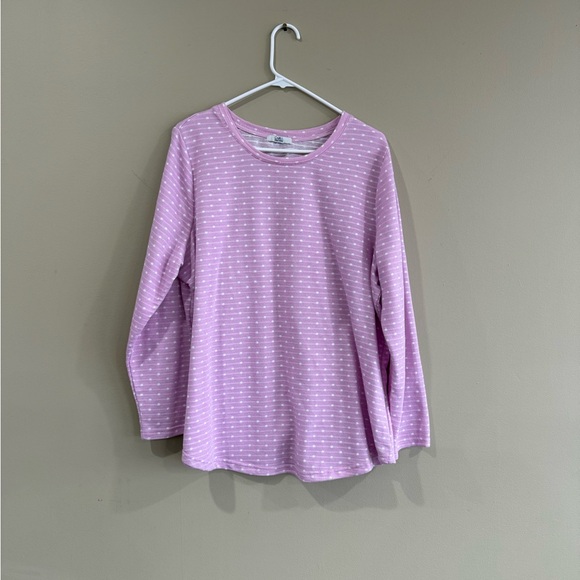 Lavender Pink Polka Dot Long Sleeve Top - Picture 1 of 6